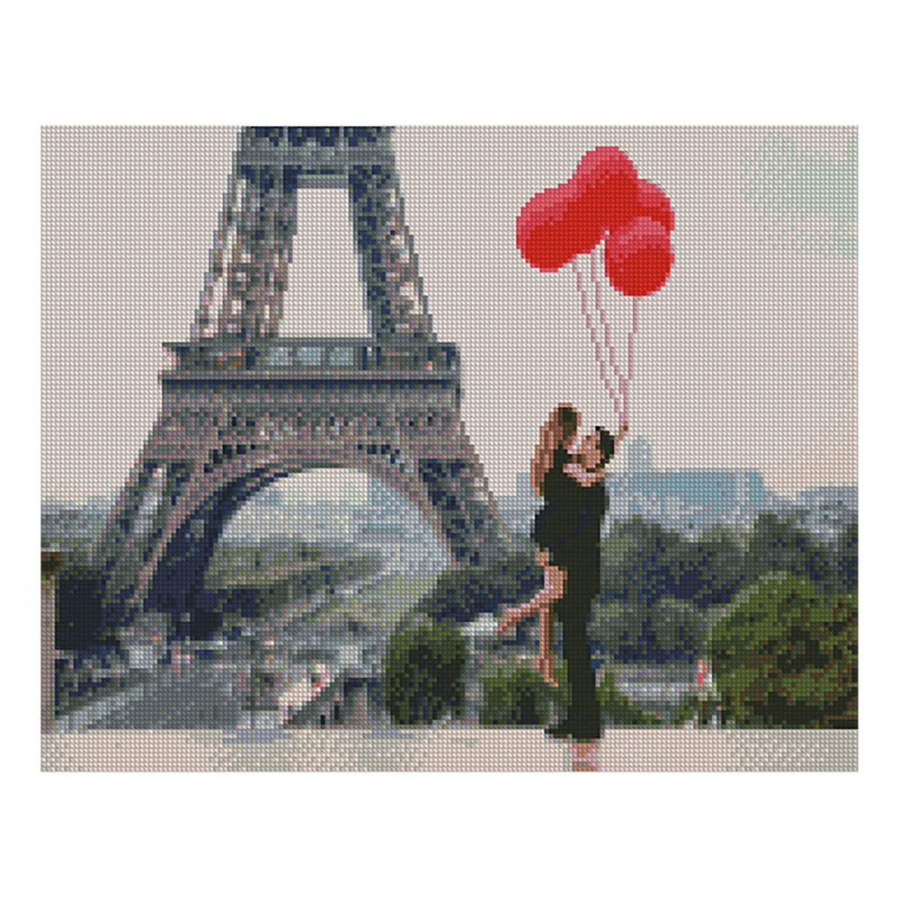 Алмазна картина FA40019 «Закохані в Парижі», розміром 40х50 см