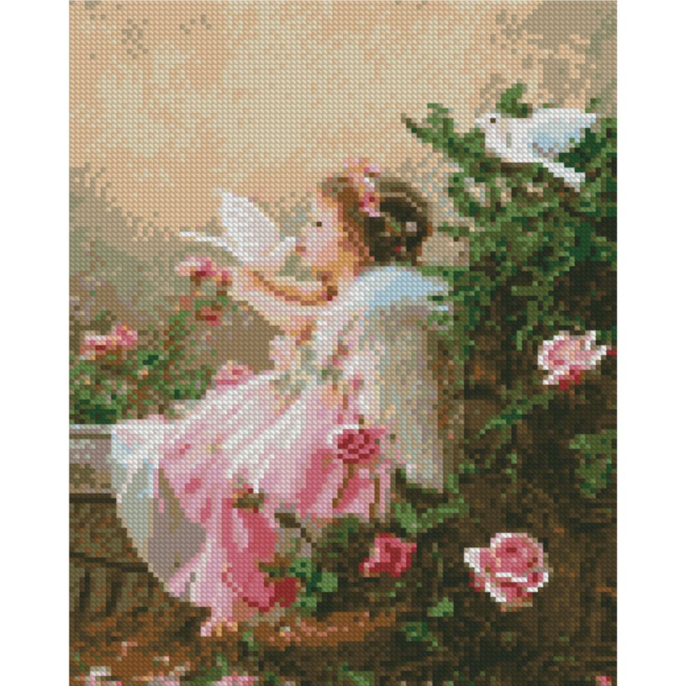 Diamond mosaic Premium "Angel with white doves", 30x40 cm