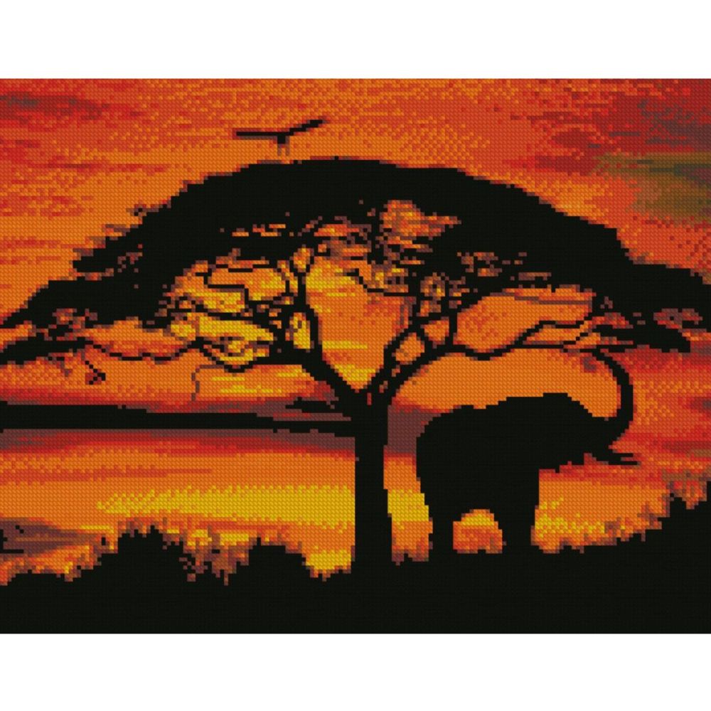 Алмазна картина FA40284 "Африканський захід сонця", розміром 40х50 см
