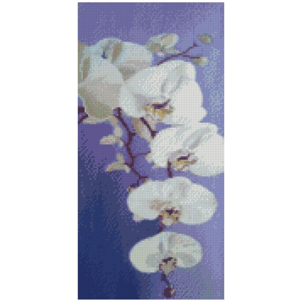 Алмазна мозаїка Strateg ПРЕМІУМ Колір орхідеї 50х25 см BA-0013