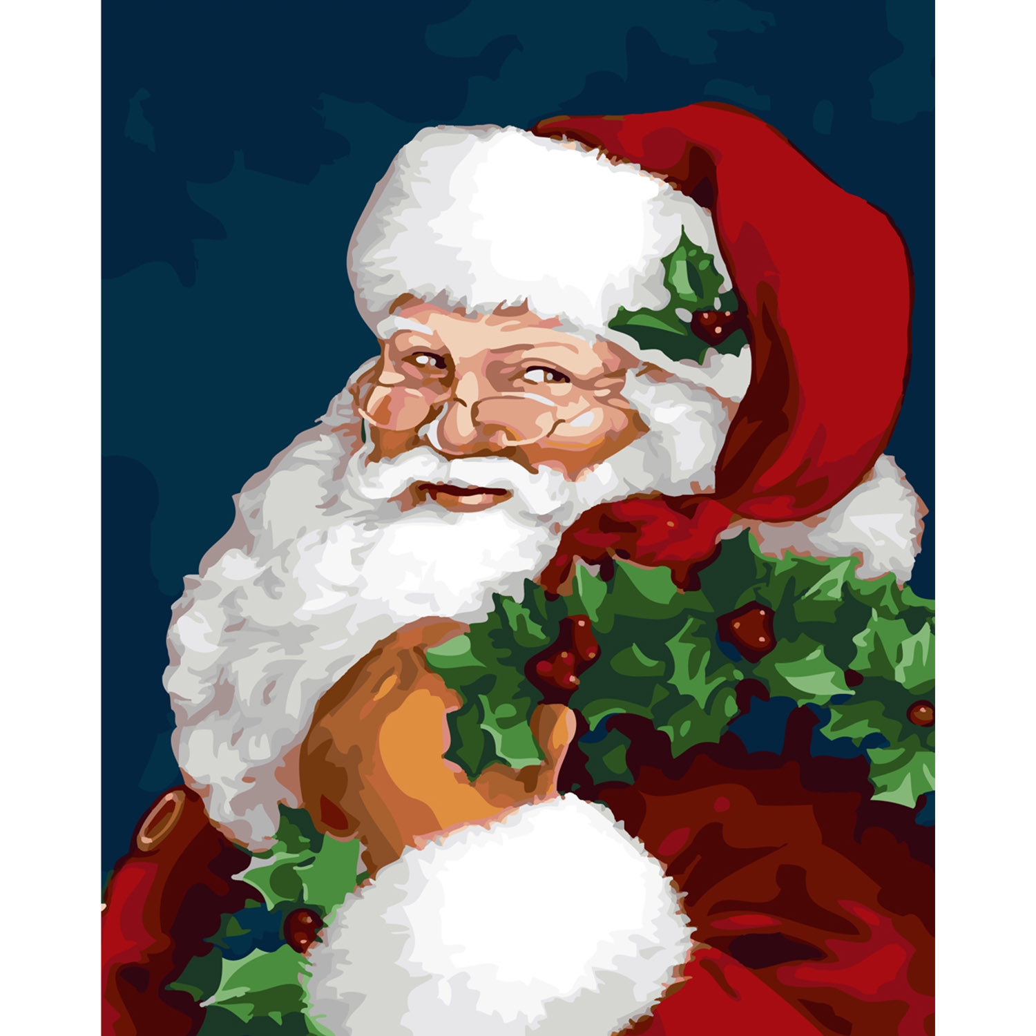 Картина за номерами Strateg ПРЕМІУМ Santa Claus з лаком та рівнем розміром 40х50 см SY6251
