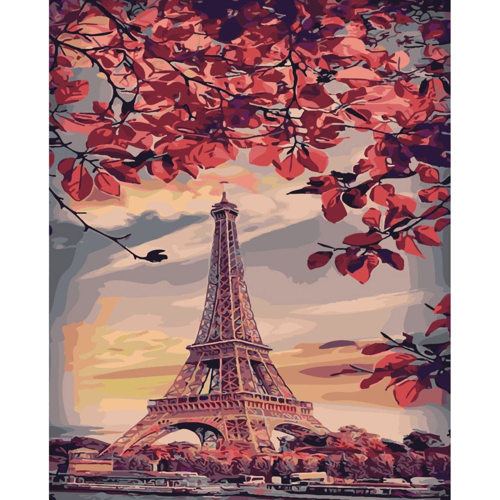 Набір для розпису по номерах SY6383 "Париж в цвіту", розміром 40х50 см