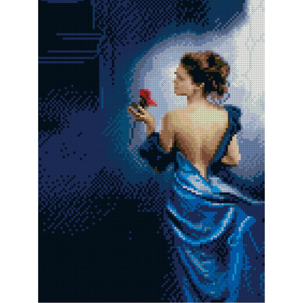 Diamond mosaic Premium HX279 "Mystery of the Rose", size 30x40 cm