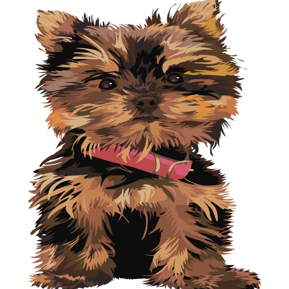 Картина за номерами Strateg ПРЕМІУМ Серйозний собака з лаком розміром 30х40 см SS-6420