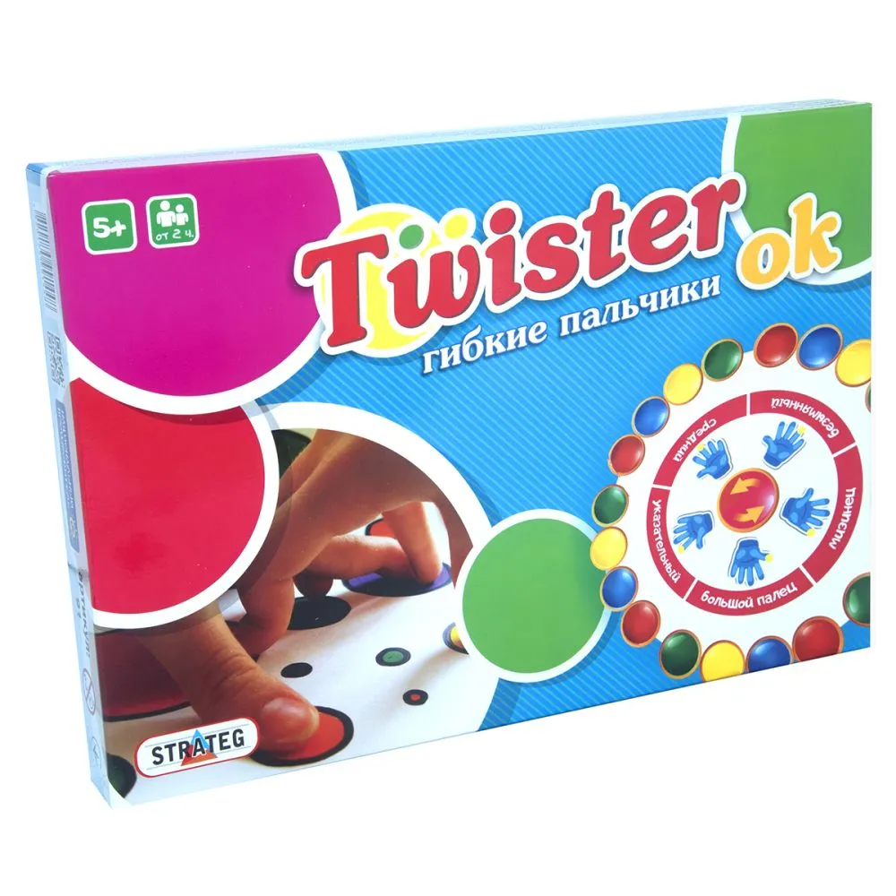 Розважальна гра твістер Strateg Twister Ok гнучкі пальчики російською мовою (91)