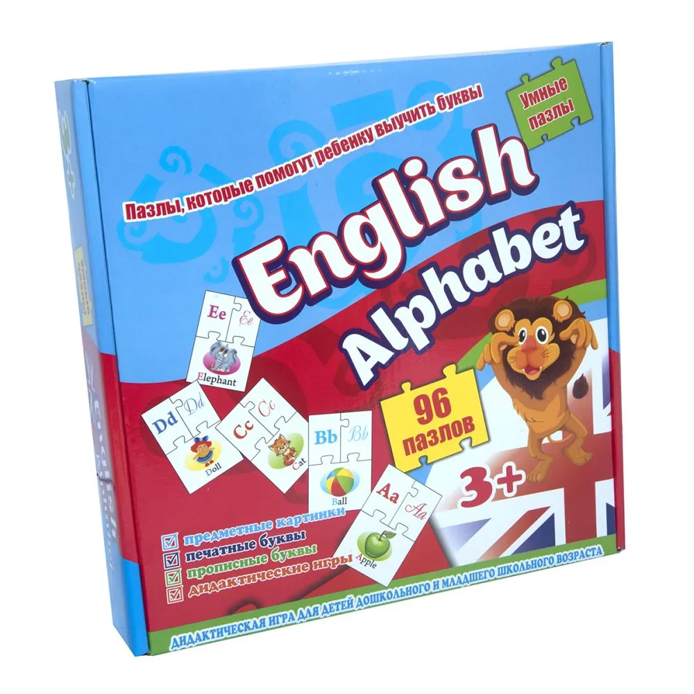 Навчальні пазли Strateg English alphabet 96 карт англійською мовою (539)