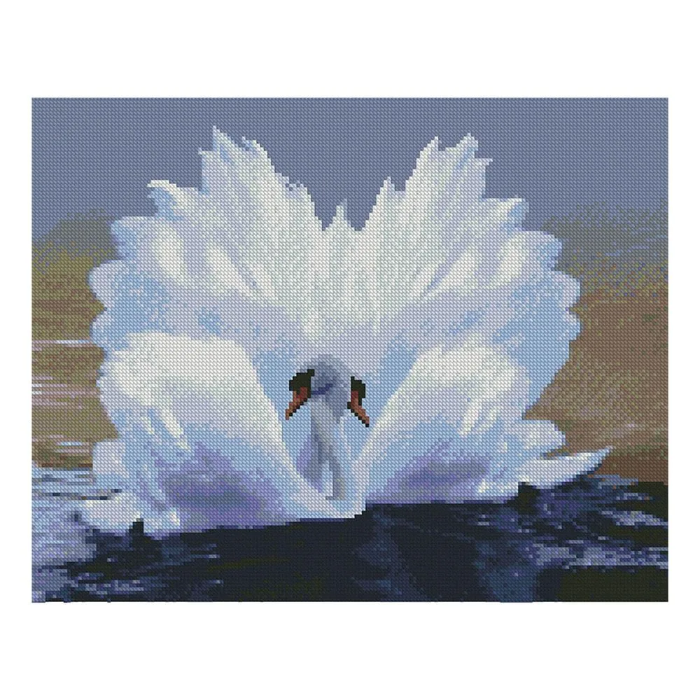 Diamond mosaic Premium Strateg "Swan Love", 40x50 cm