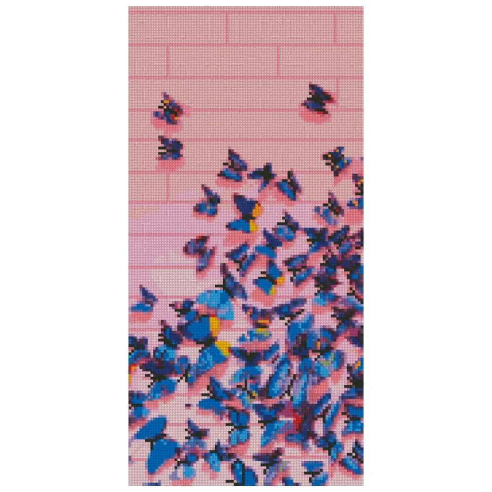 Алмазна мозаїка Strateg ПРЕМІУМ Метелики 50х25 см BA-0009