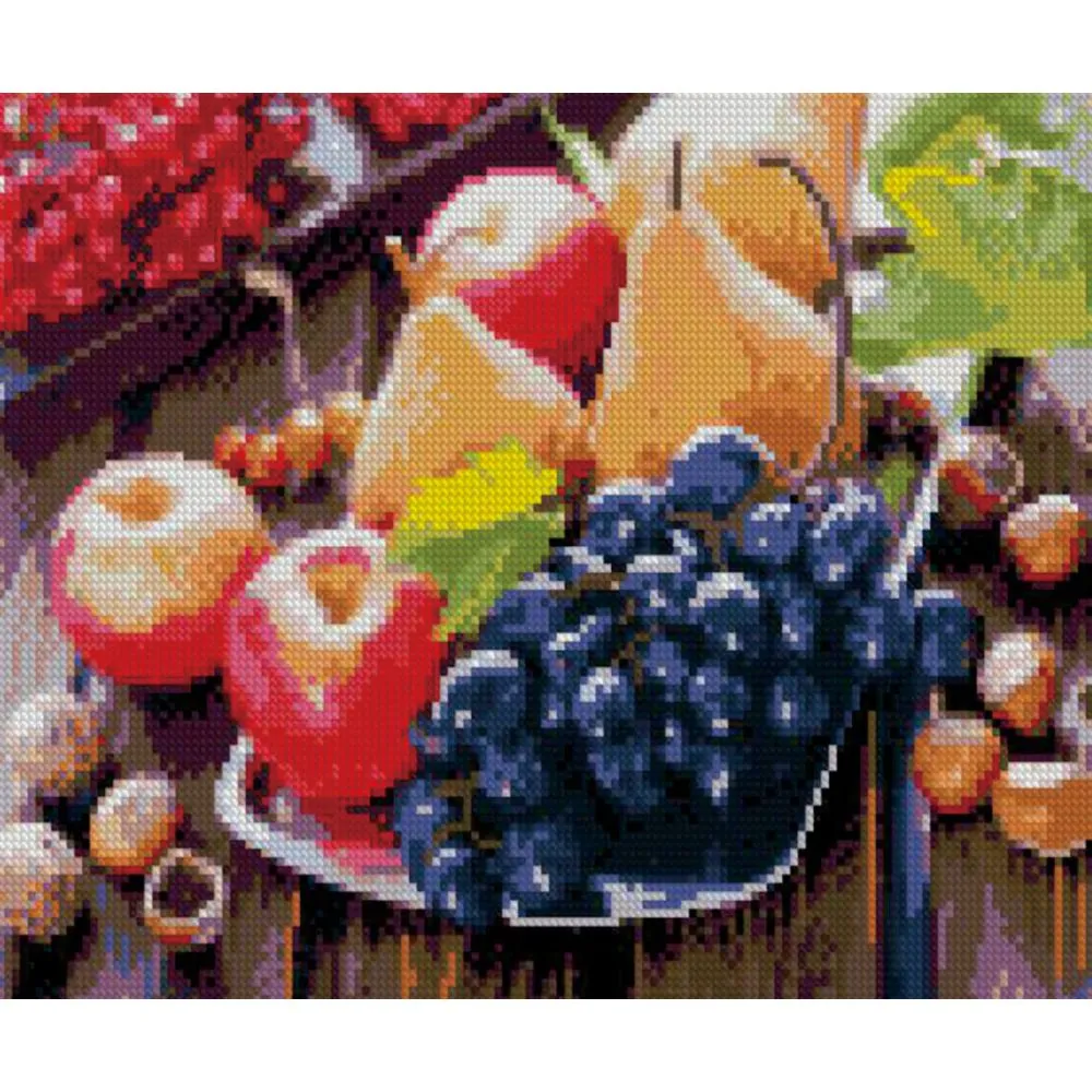 Алмазна мозаїка Strateg ПРЕМІУМ Соковиті фрукти 30х40 см HX231