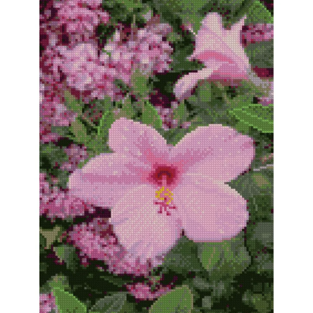 Алмазна мозаїка Strateg ПРЕМІУМ Рожева квітка 30х40 см HX158