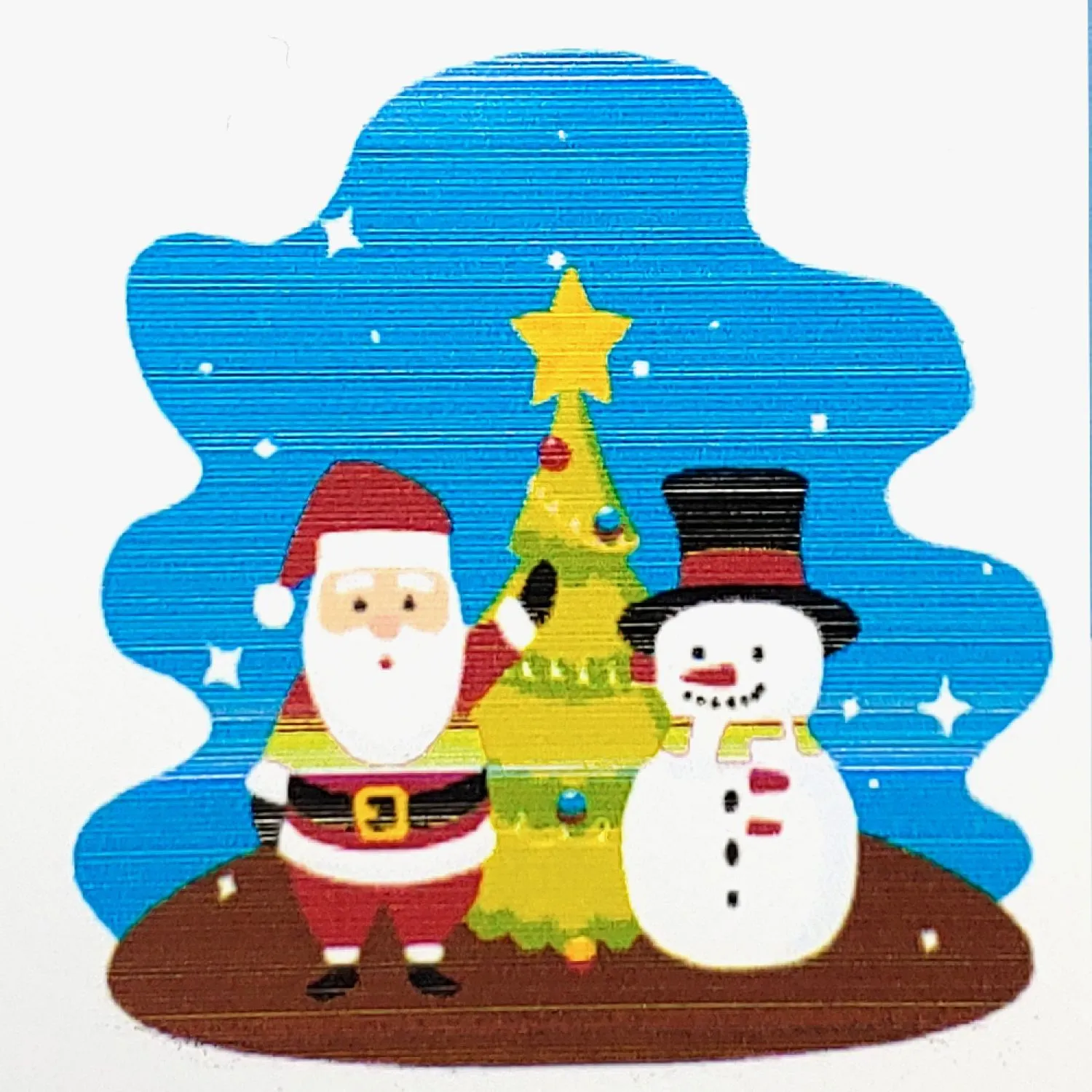 Картина за номерами Strateg  Дід Мороз з сніговиком під ялинкою розміром 20х20 см (HH6332)