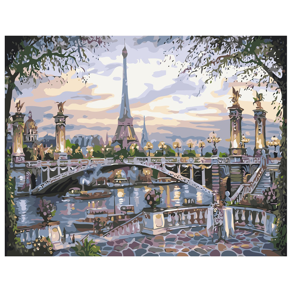 Paint by number Premium with varnish and level "Evening Paris" (VA-0006)