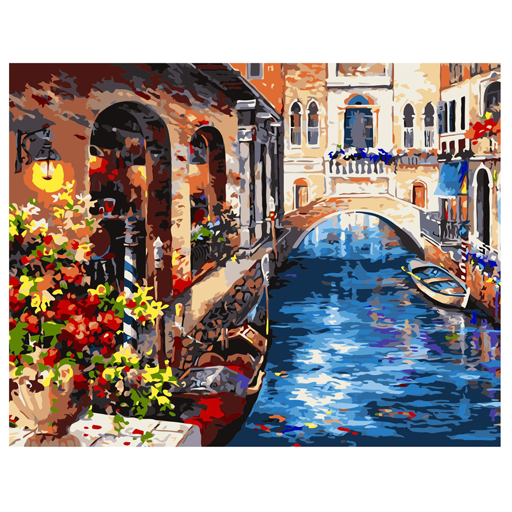 Картина по номерам Strateg ПРЕМИУМ Венеция с лаком размером 40х50 см VA-0195