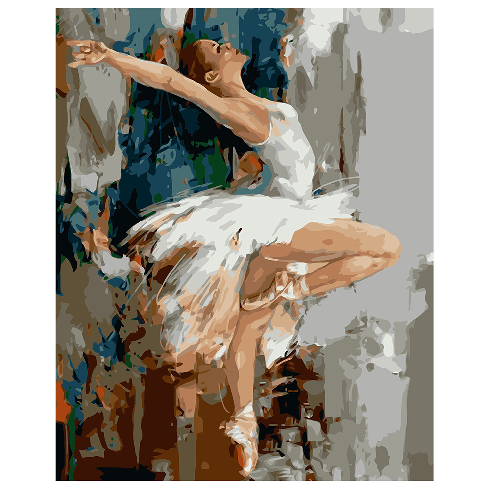 Картина за номерами Strateg ПРЕМІУМ Балерина з лаком розміром 40х50 см VA-0900