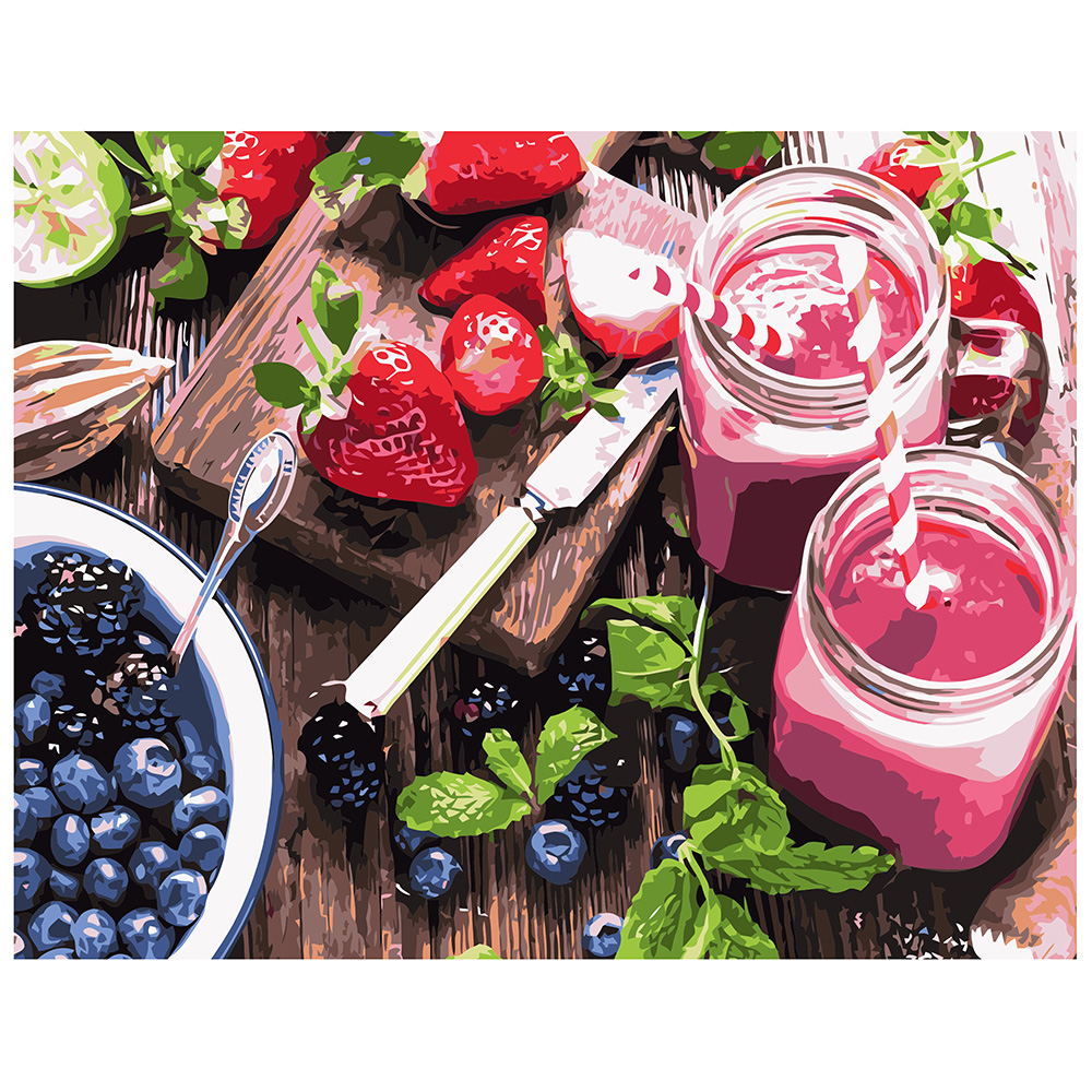 Paint by number Premium with varnish and level "Berry breakfast"(VA-1115)