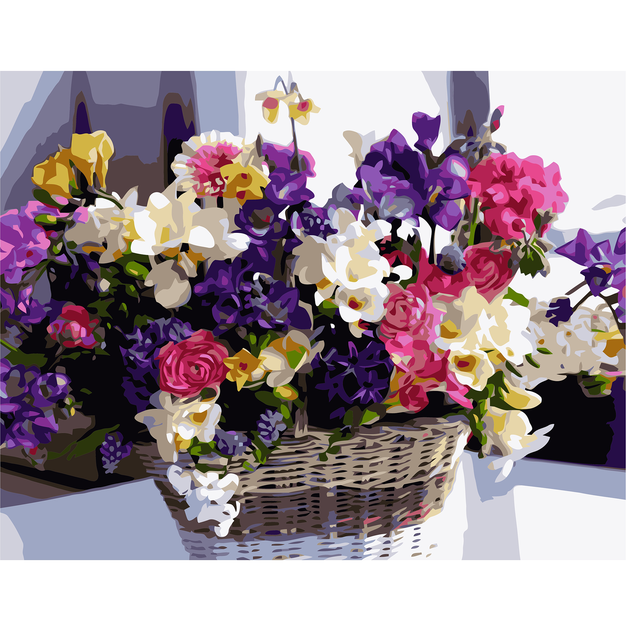 Букет в кошику з лаком VA-0567