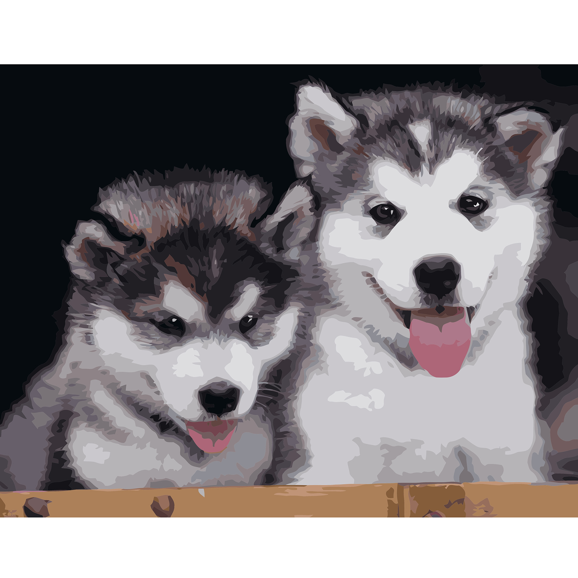 Пухнасті цуценята хаскі з лаком VA-1155