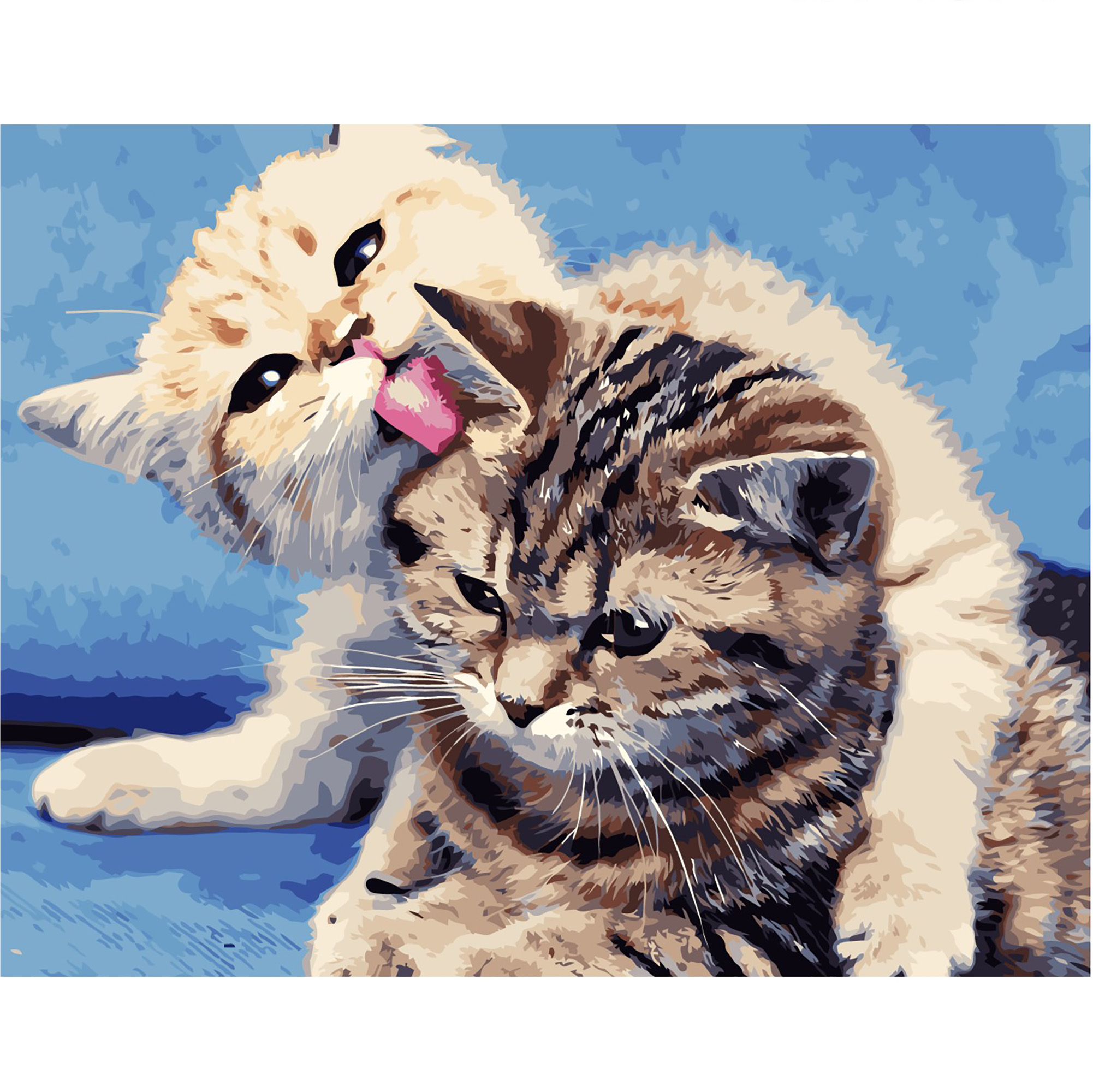 Paint by number Premium with varnish and level Strateg Kittens, 40x50 cm