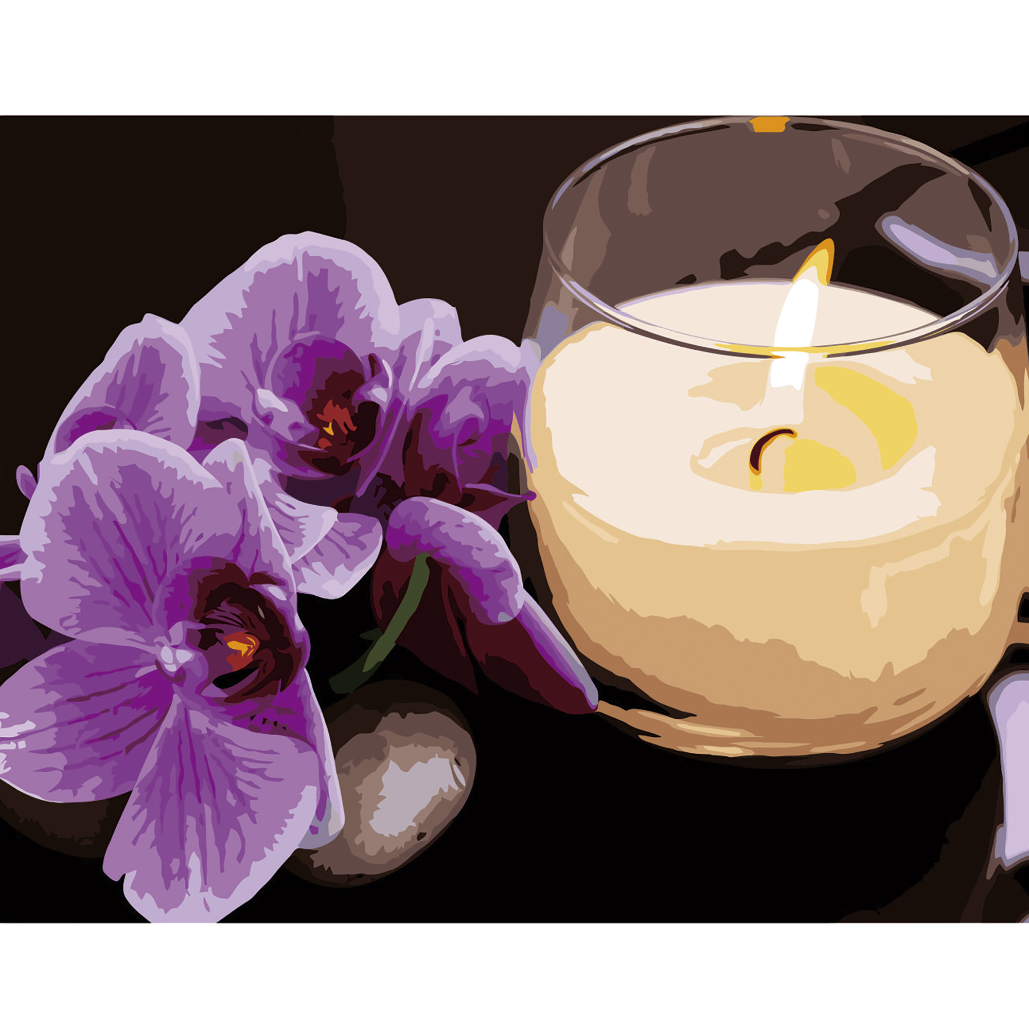 Картина за номерами Орхідея зі свічкою 40х50 см VA-2666