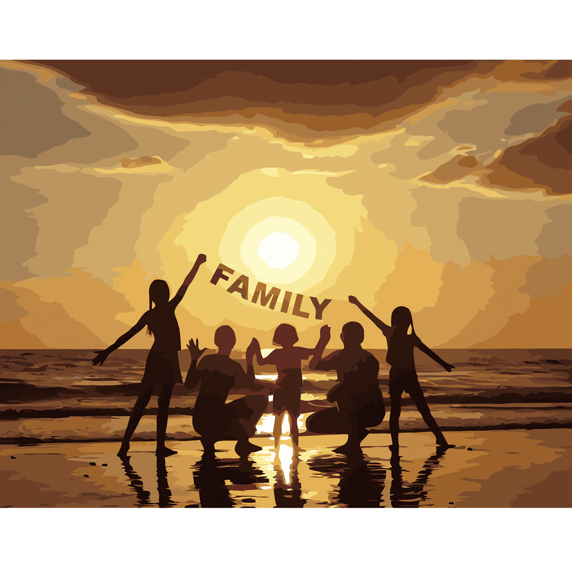 Картина за номерами Strateg ПРЕМІУМ FAMILY з лаком розміром 40х50 см VA-2658