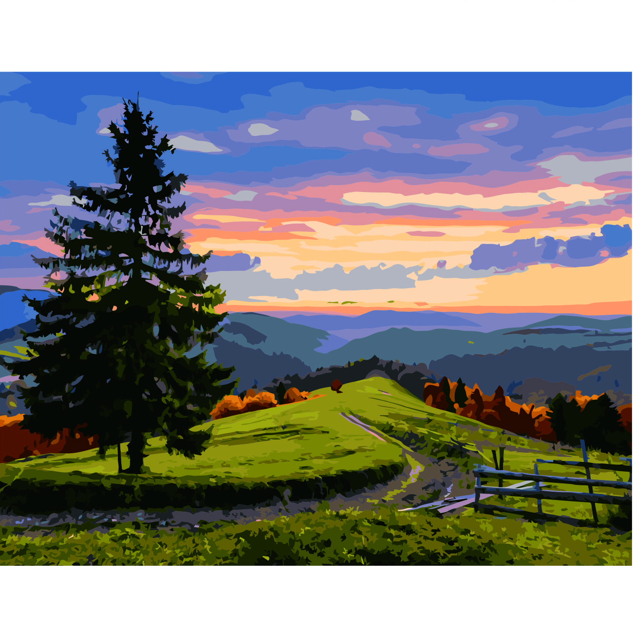 Вечірній пейзаж з лаком VA-2732