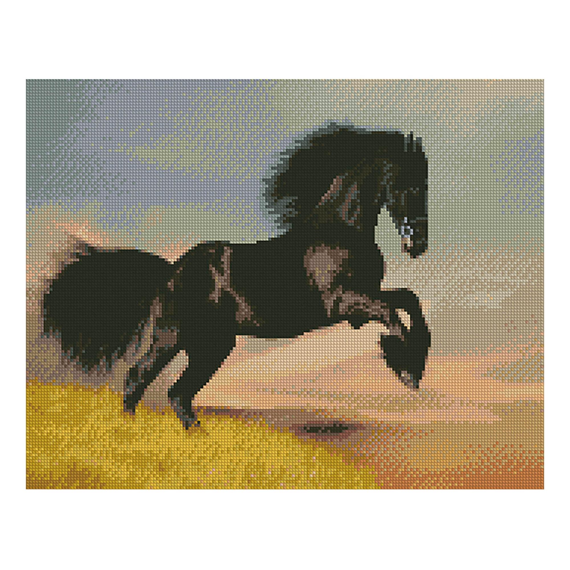 Diamond mosaic Premium Strateg "Black Horse", 40x50 cm