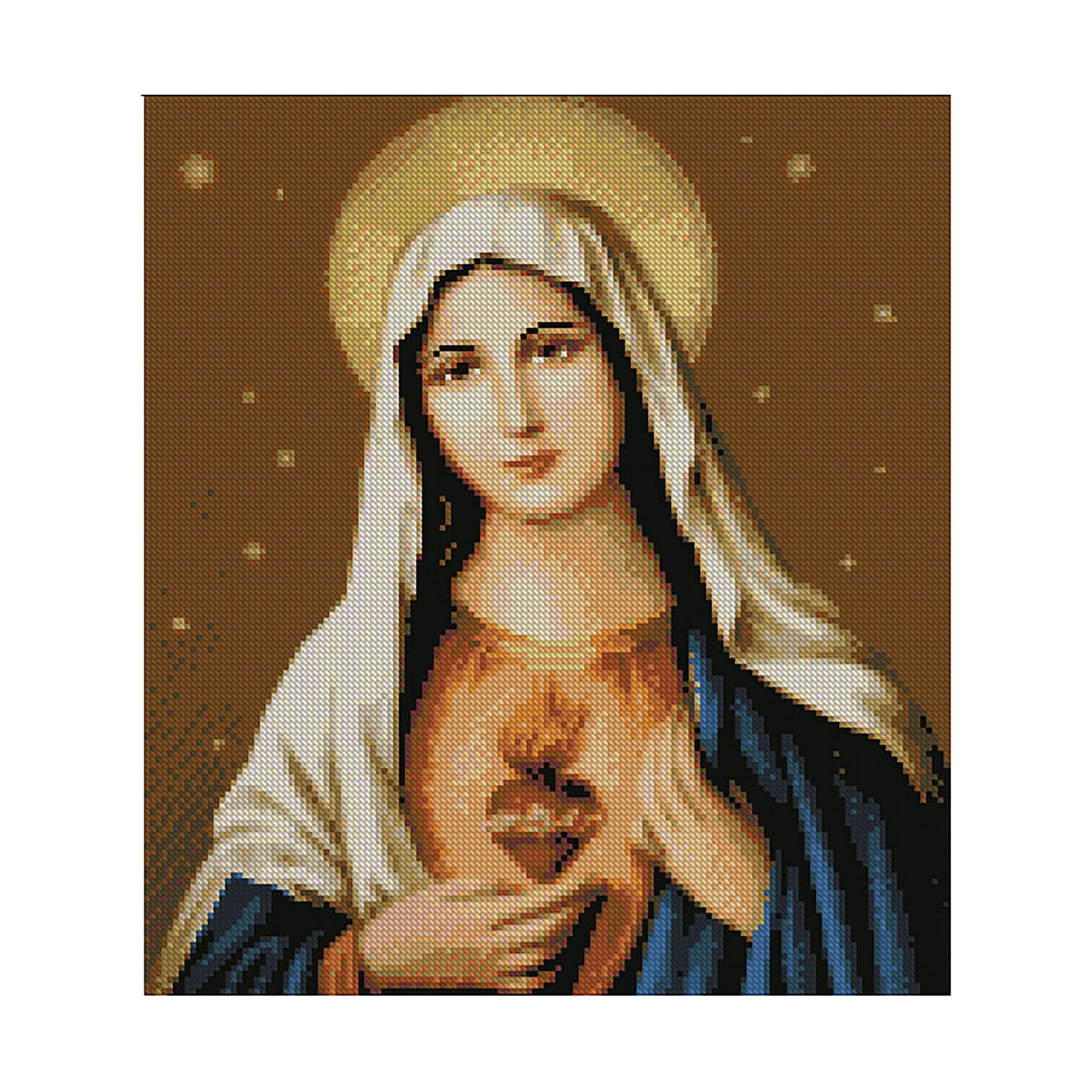 Diamond mosaic Premium Strateg "The Immaculate Heart of Mary", 40x50 cm