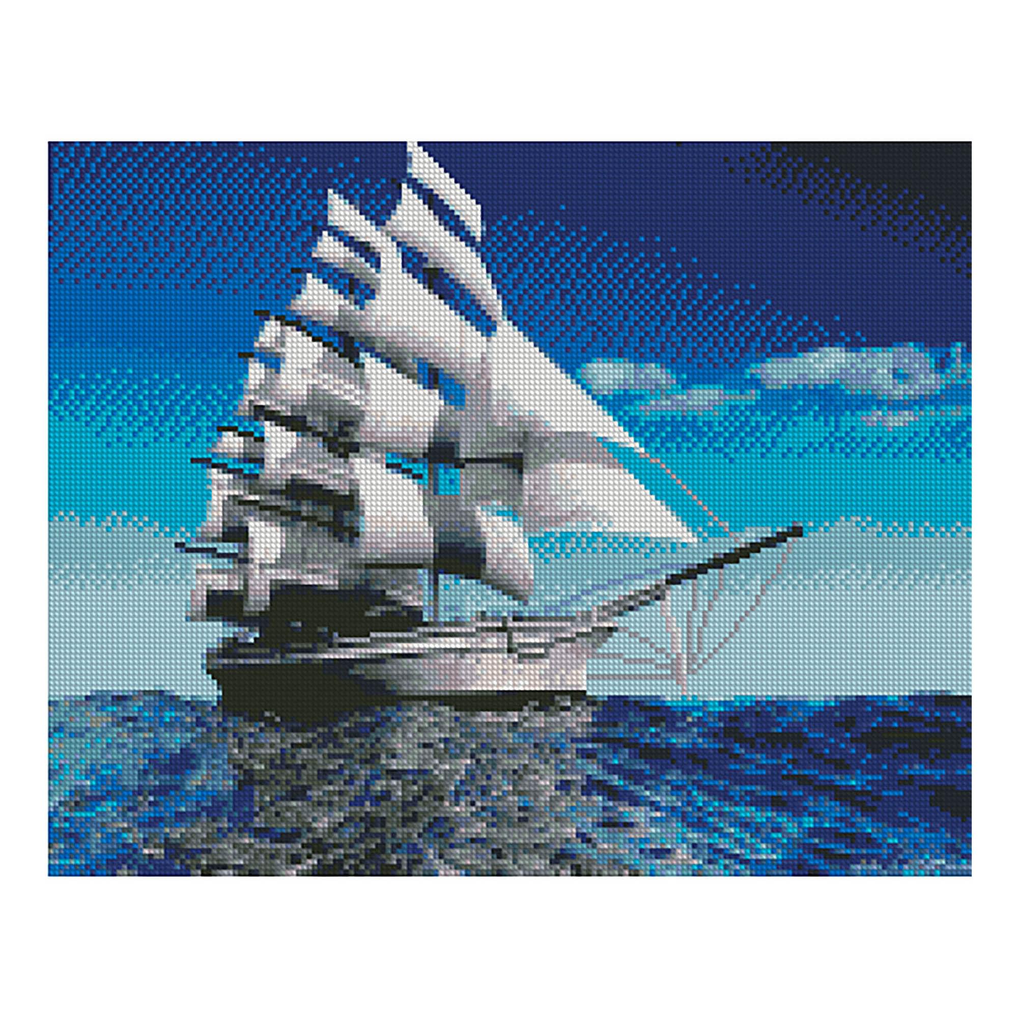 Diamond mosaic Premium Strateg "Snow-white sails", 40x50 cm