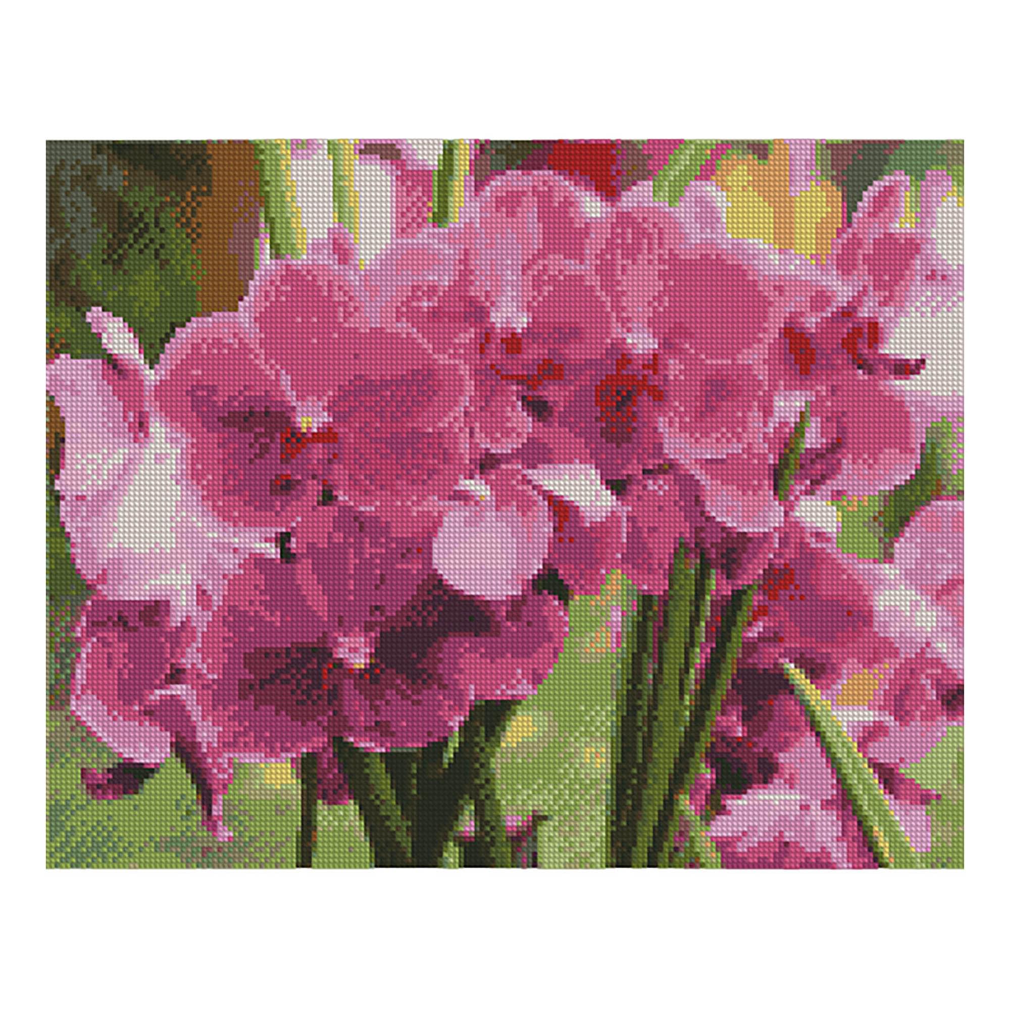 Diamond mosaic Premium Strateg "Bright orchids", 40x50 cm