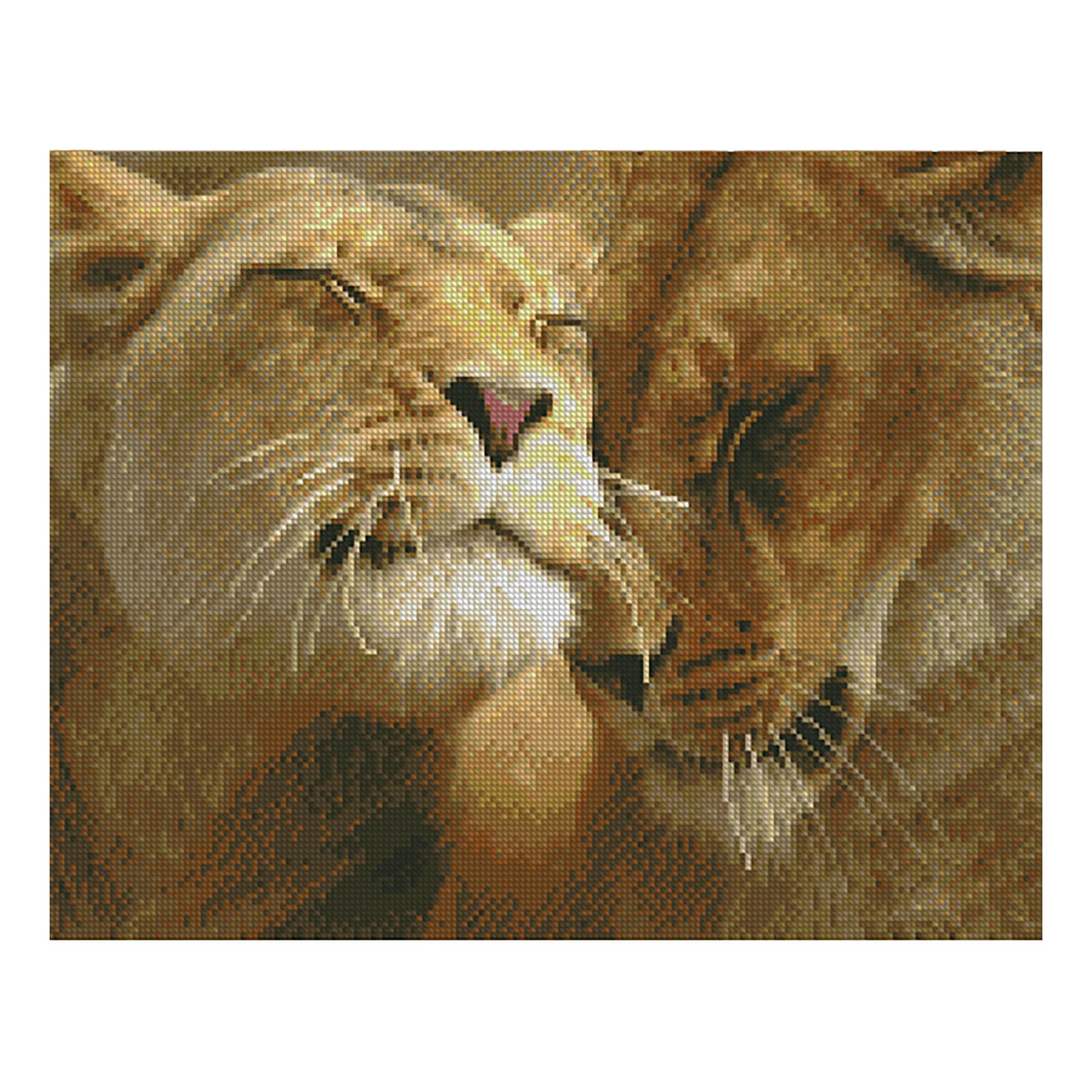 Diamond mosaic Premium Strateg "Lion's love", 40x50 cm