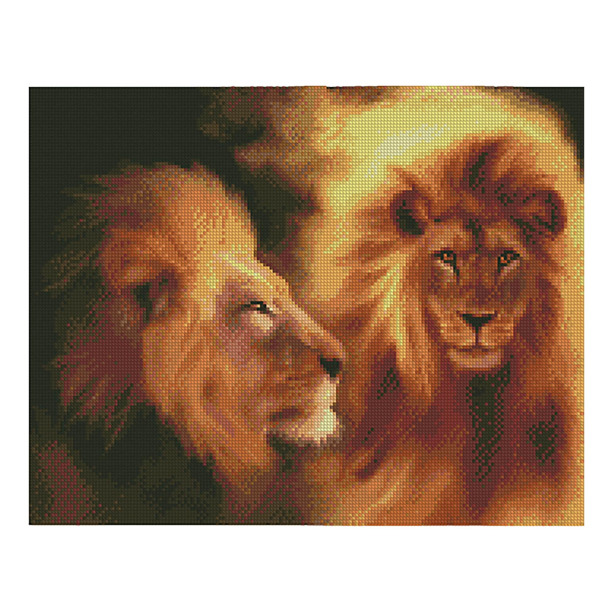 Diamond mosaic Premium Strateg "Majestic lion", 40x50 cm