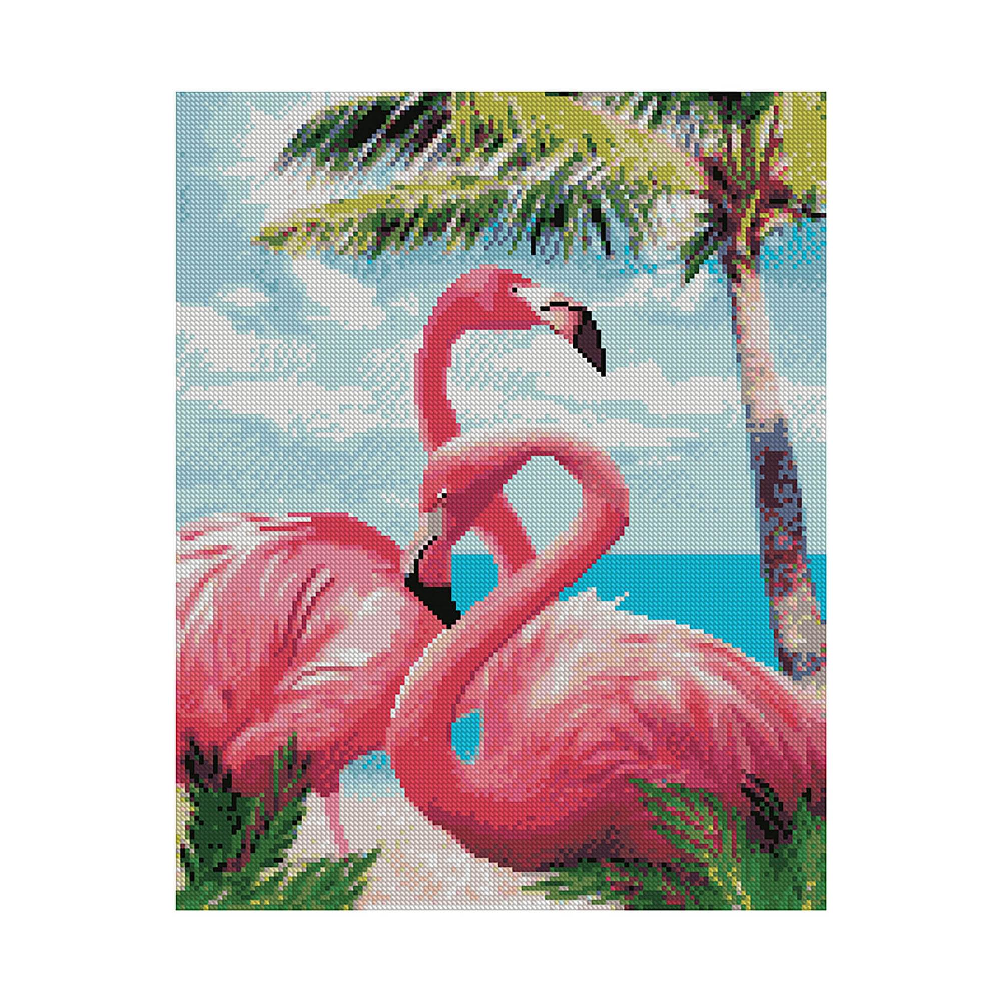 Diamond mosaic Premium Strateg "Two flamingos", 40x50 cm