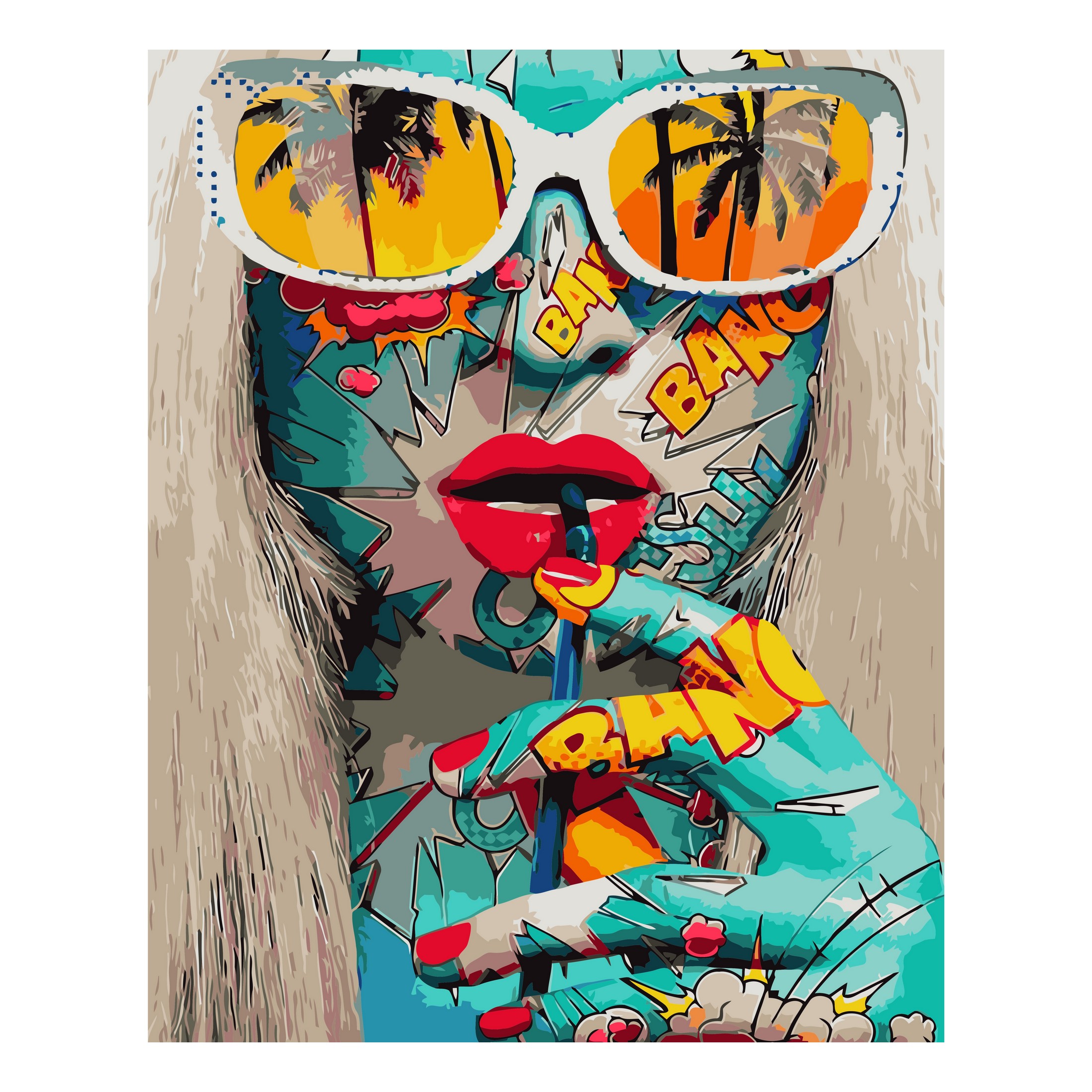 Поп-арт обличчя 2 з лаком VA-1441