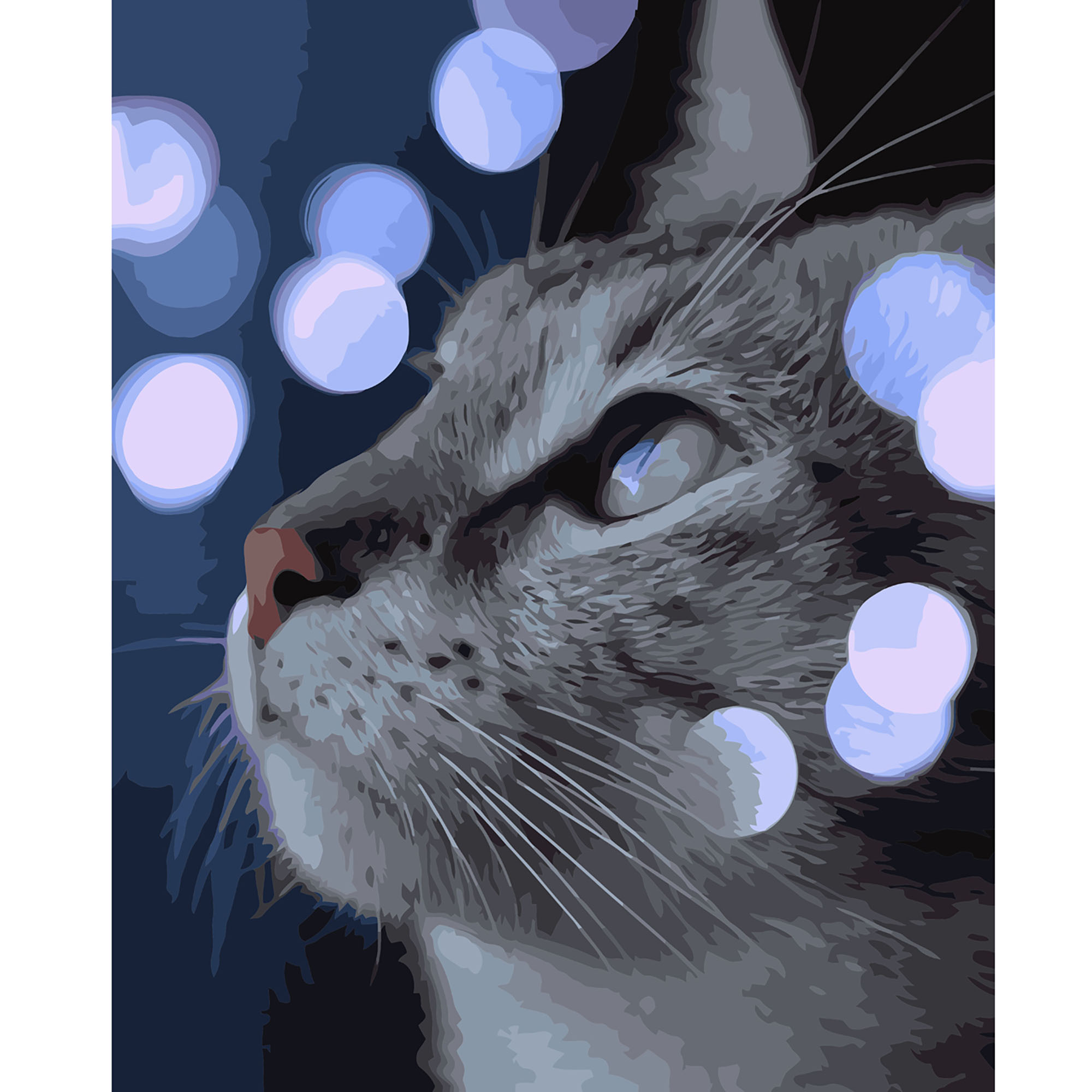 Кот серед вогників з лаком VA-2755