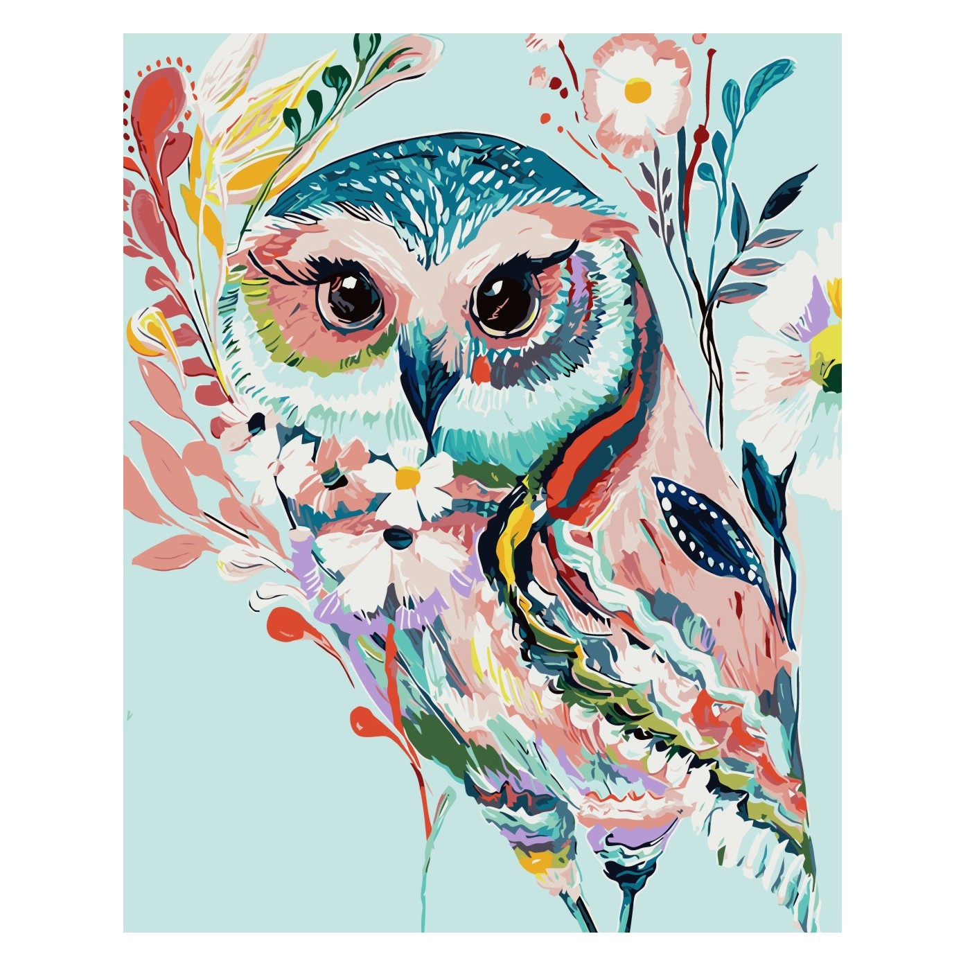 Різнокольорова сова з лаком VA-2062