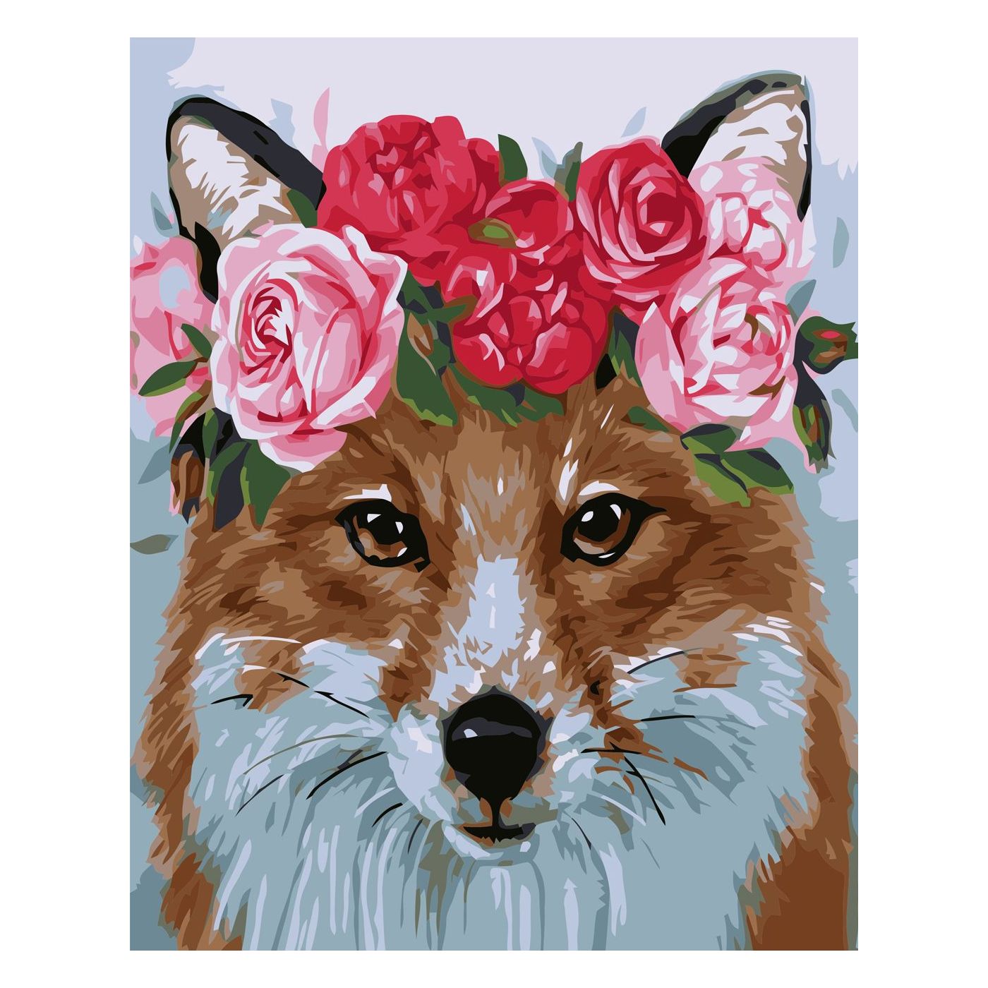 Paint by number Fox with a wreath, 30x40 cm