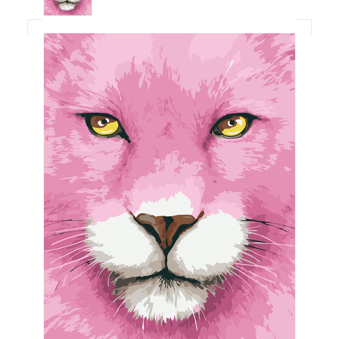 Картина за номерами Strateg ПРЕМІУМ Рожева пантера з лаком та рівнем розміром 30х40 см SV-0086
