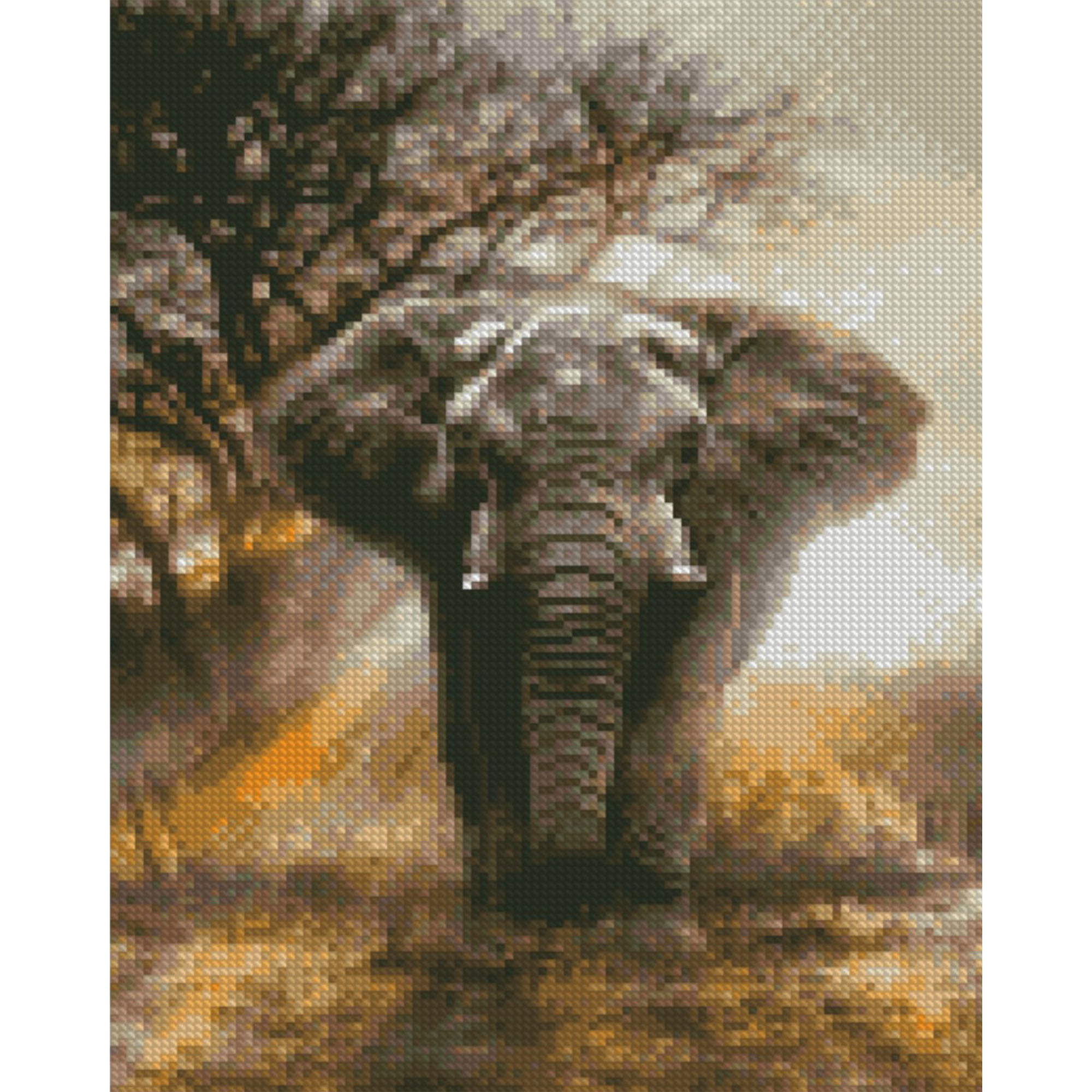 Diamond mosaic Premium "Mighty elephant", 30x40 cm