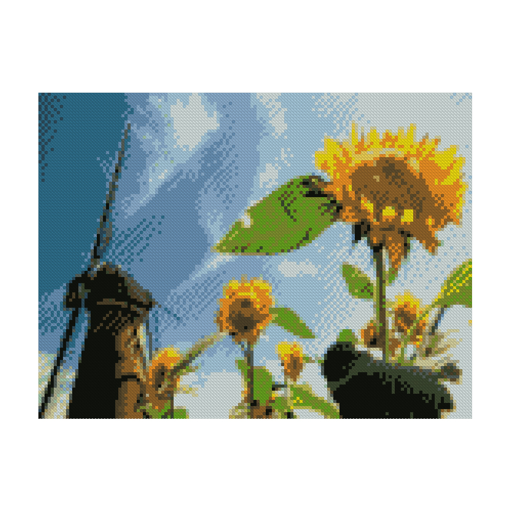 Diamond mosaic Premium "Field of sunflowers", 30x40 cm