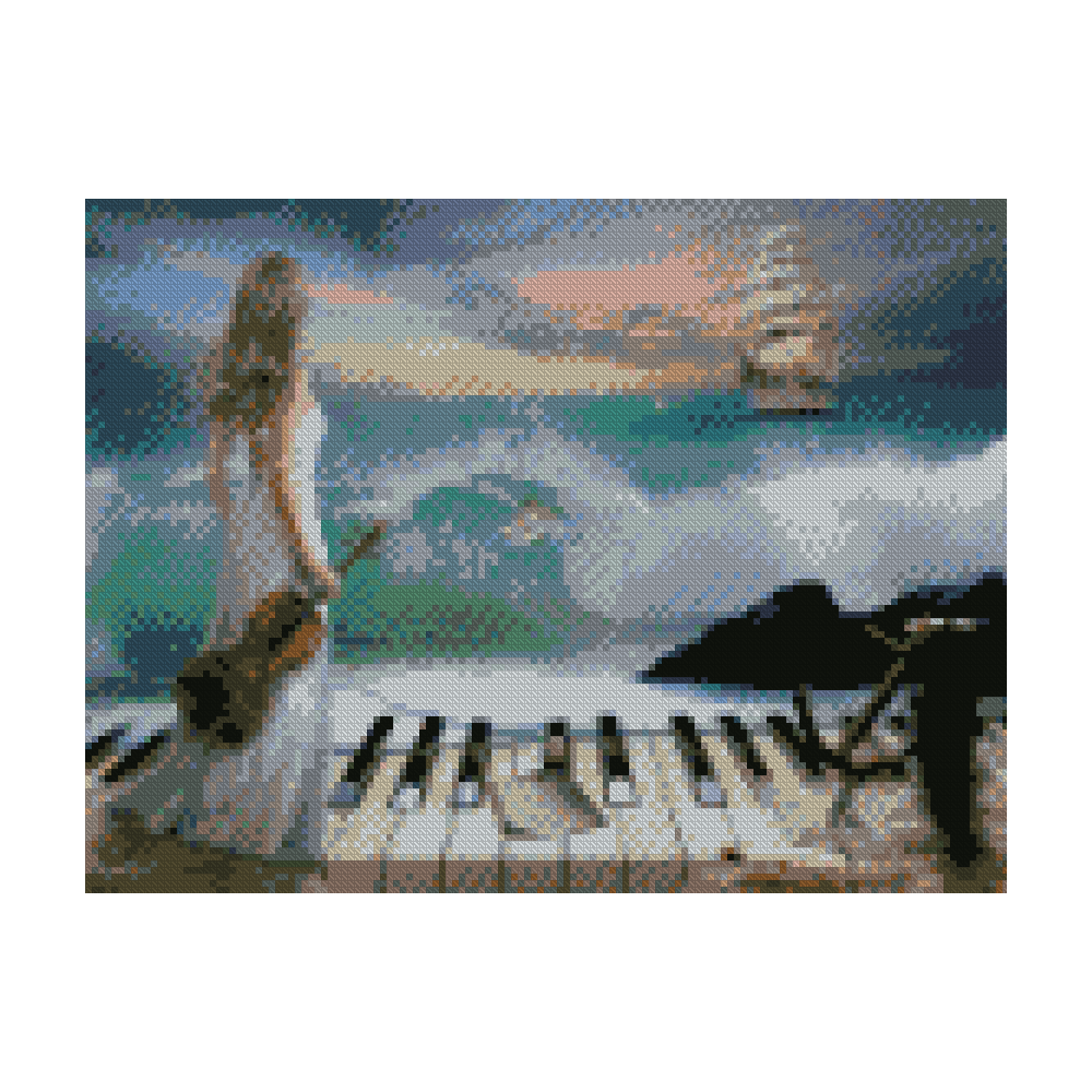 Diamond mosaic Premium "Melody of the Ocean", 30x40 cm