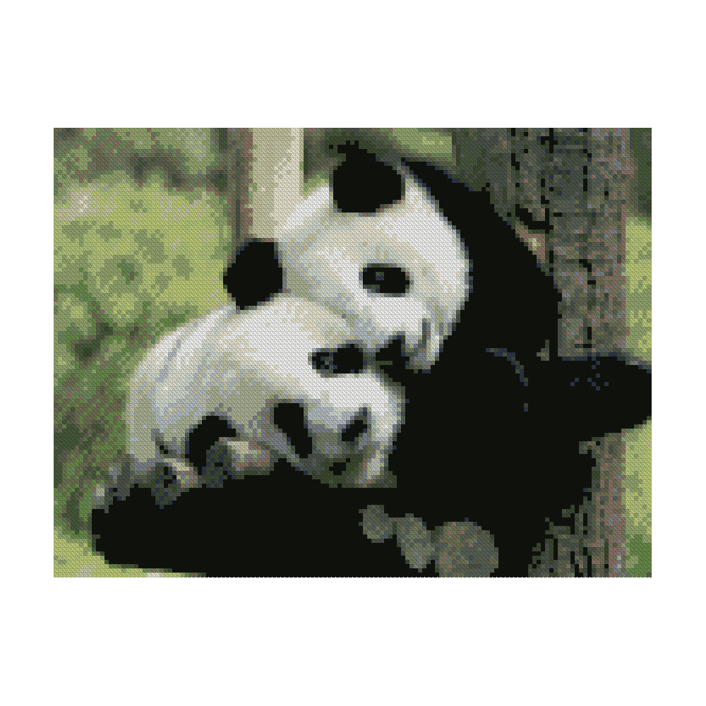 Diamond mosaic Premium "Cute pandas", 30x40 cm