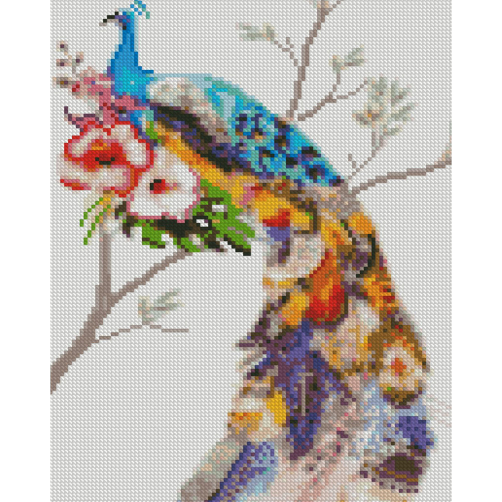 Diamond mosaic Premium "Bright peacock", 30x40 cm