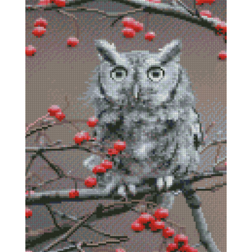 Diamond mosaic Premium "Owl on a branch", 30x40 cm