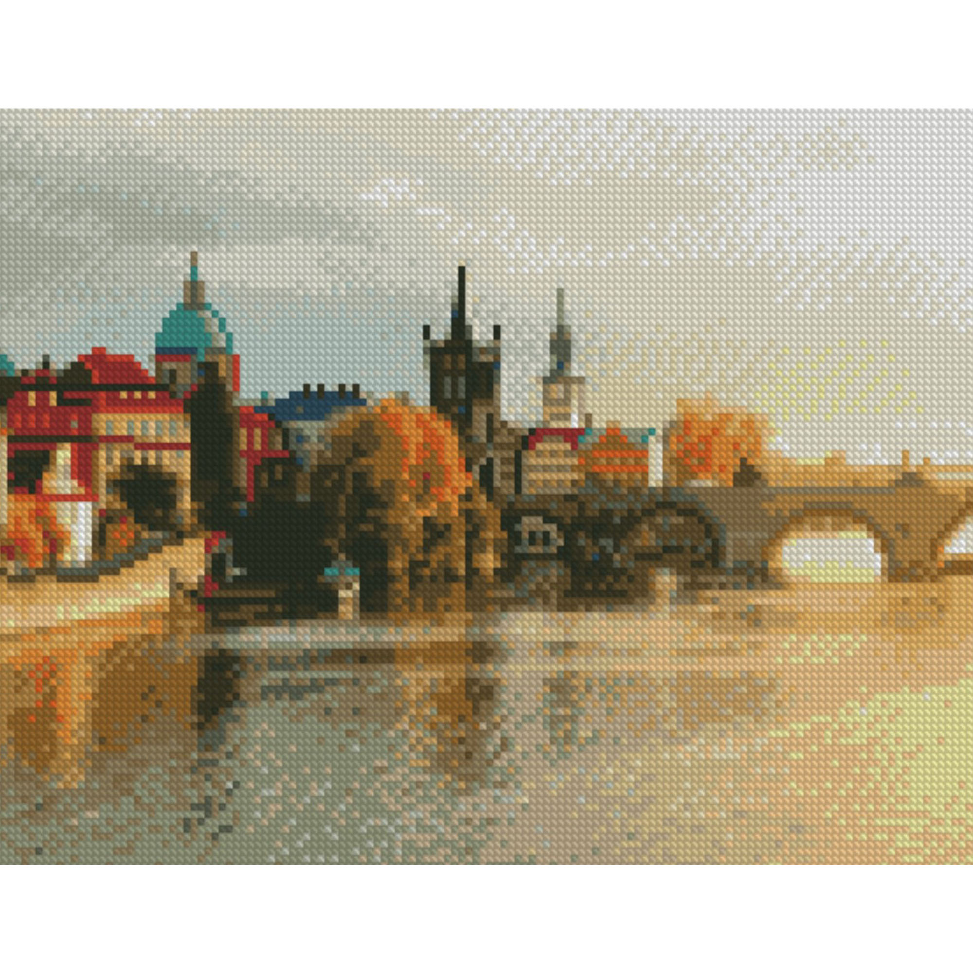 Diamond mosaic Premium "Autumn city landscape", 30x40 cm