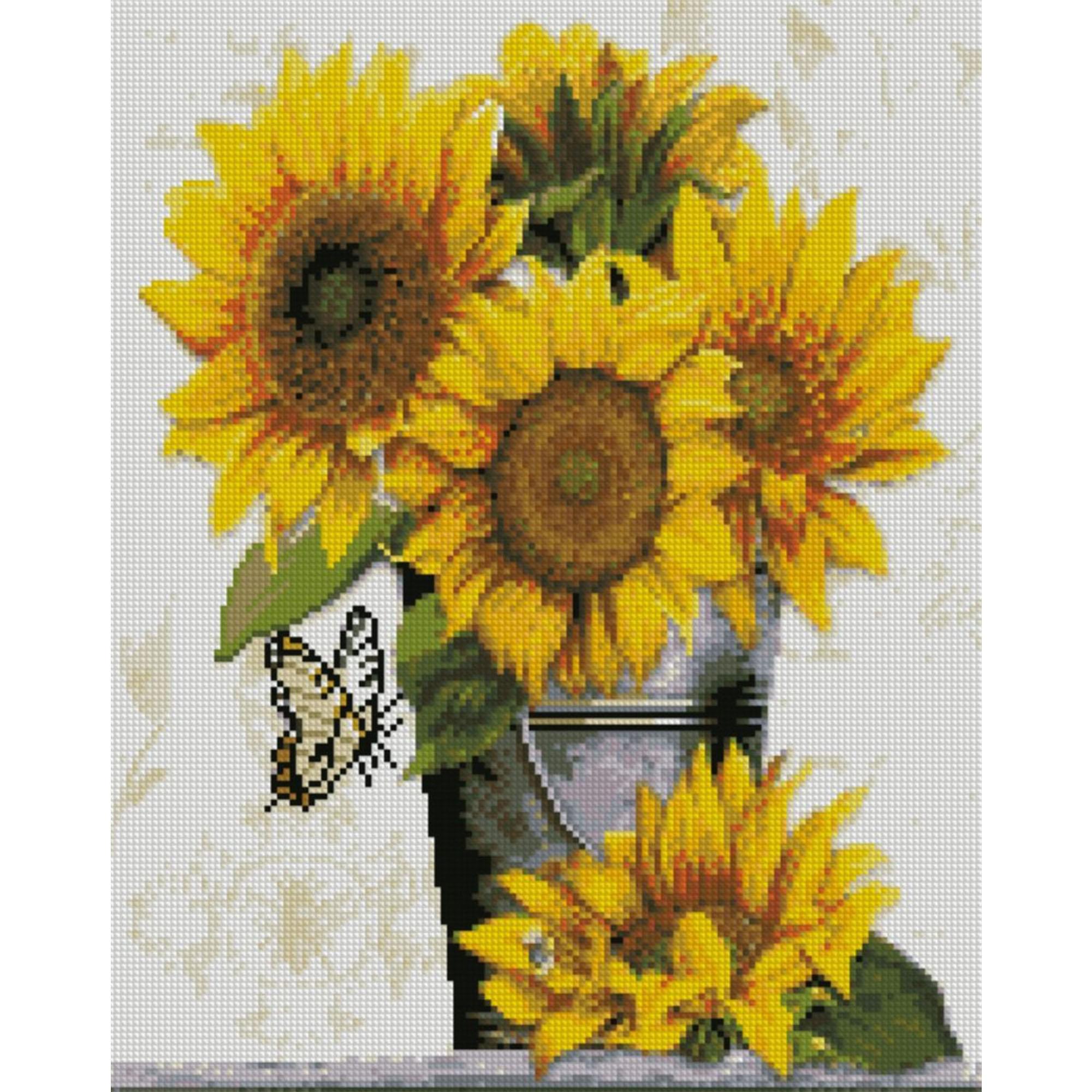 Diamond mosaic Premium "Sunflowers", 40x50 cm