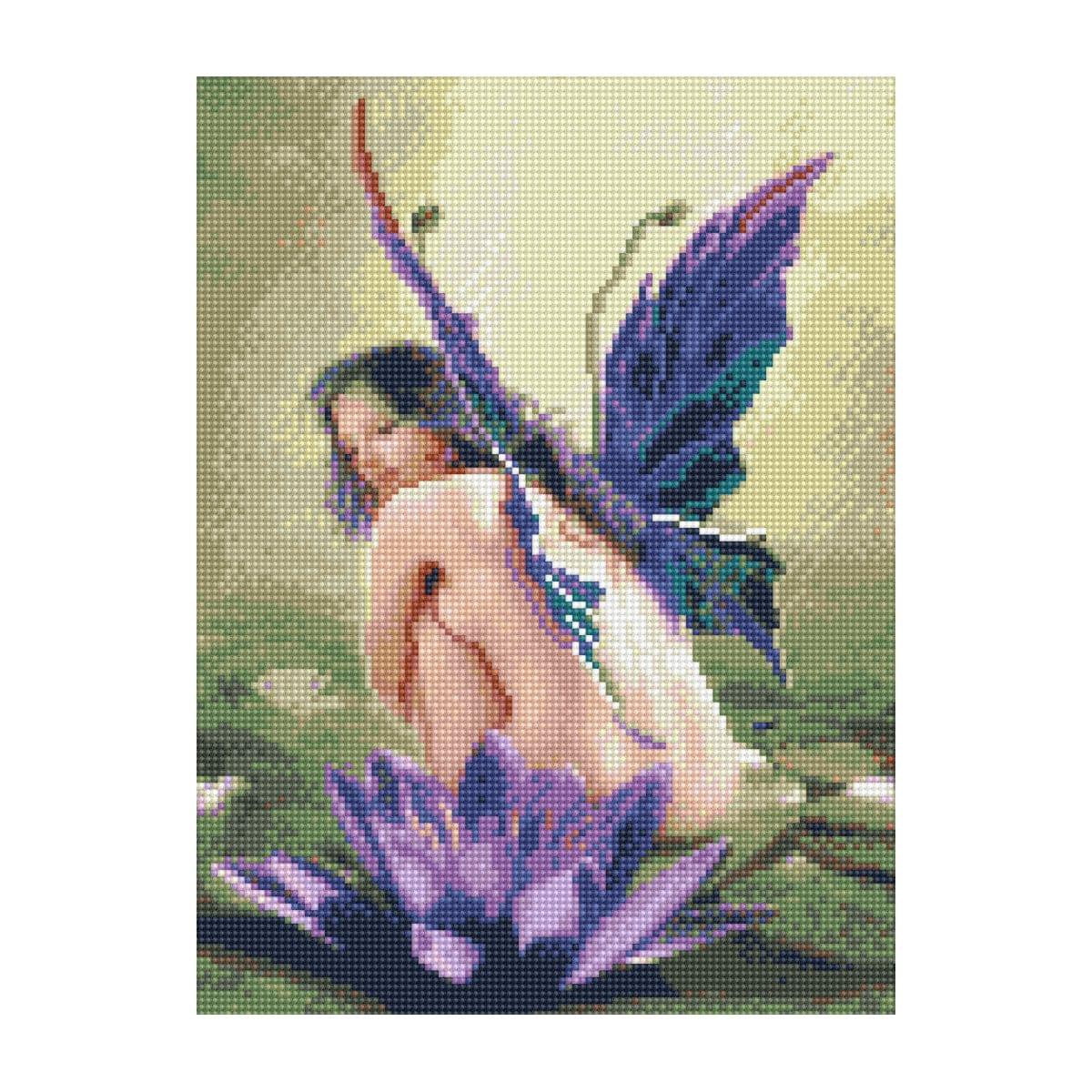 Diamond mosaic Premium "Butterfly girl", 30x40 cm