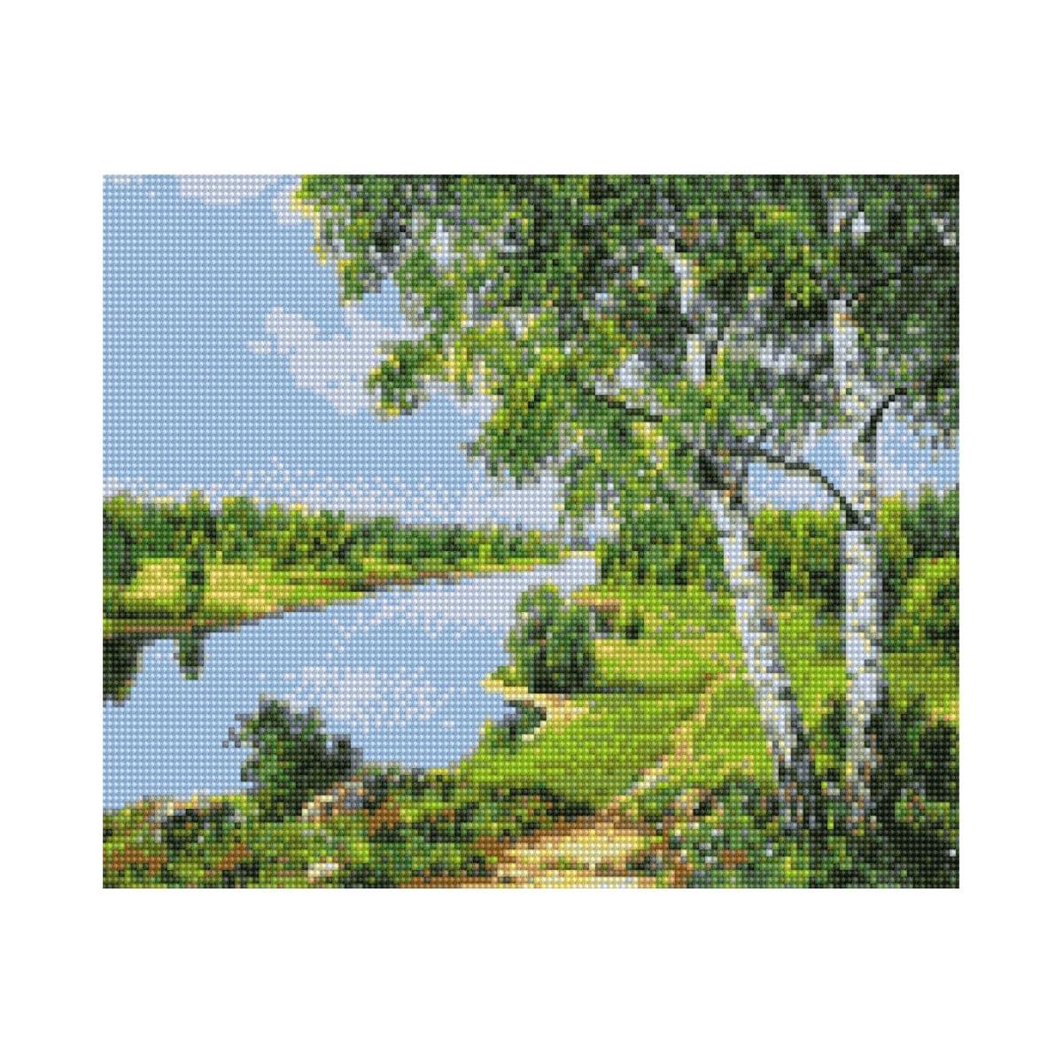 Diamond mosaic Premium "Spring landscape", 30x40 cm