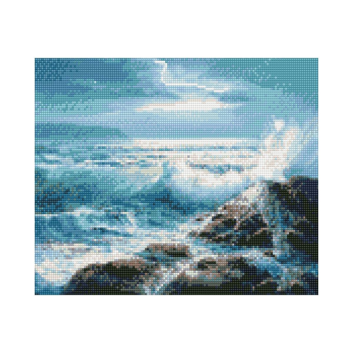 Diamond mosaic Premium "Waves of the sea", 30x40 cm