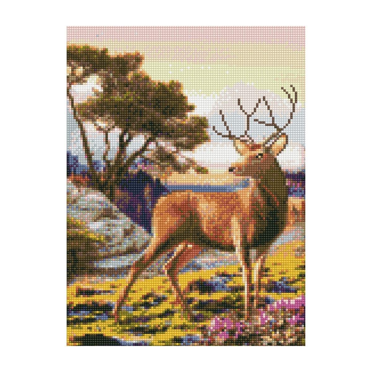 Diamond mosaic "Beautiful deer", 30x40 cm