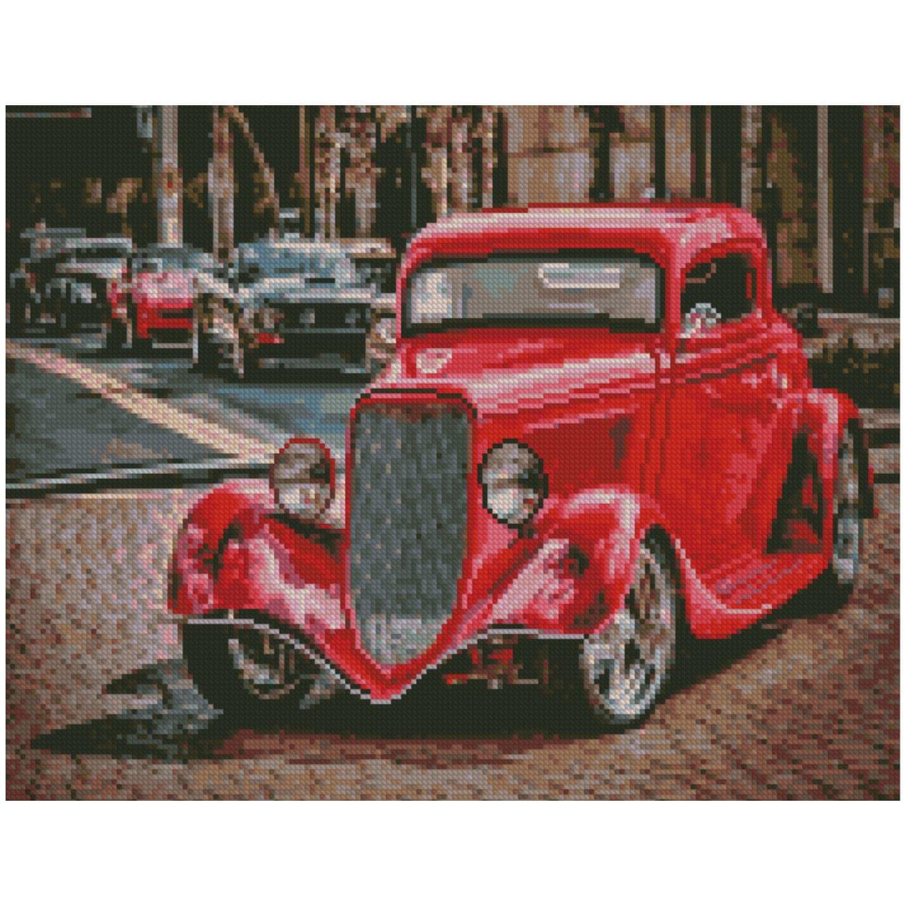 Diamond mosaic "Red car", 40x50 cm